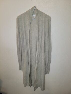 Leith Nordstrom Light Gray Heather Long Sweater Cardigan Medium